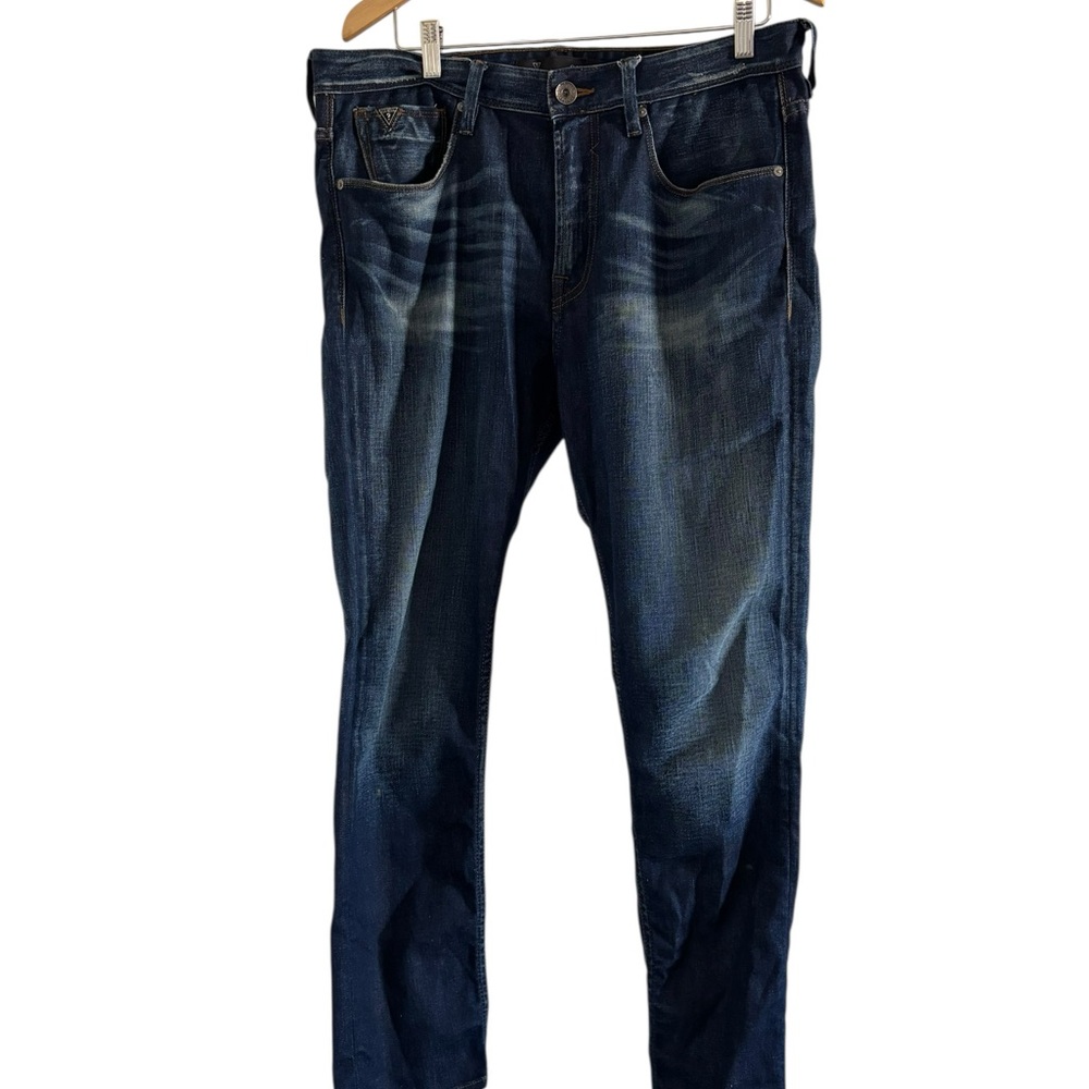 Guess Men's Dark Wash Tapered Crop Jeans Size 33